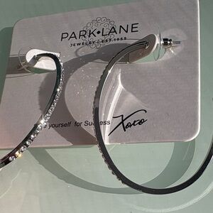 Park Lane Silver Crystal Hoop Earrings